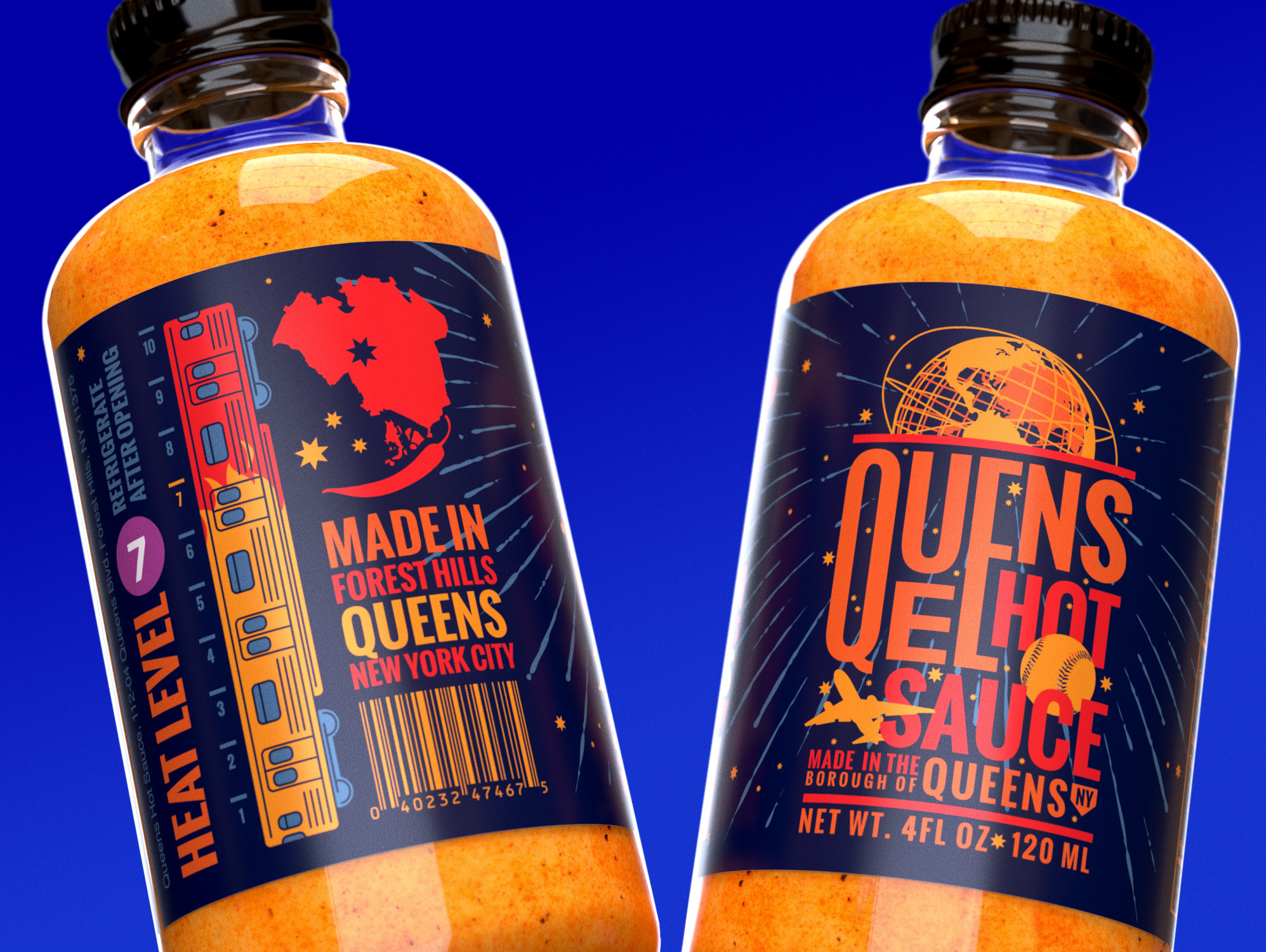 Two bottles of Queens Hot Sauce